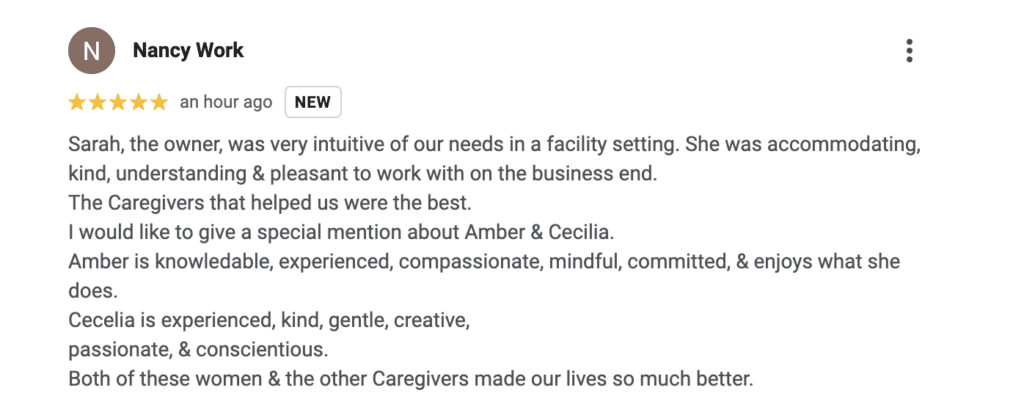 Caring Excellence testimonial in Northern Kentucky