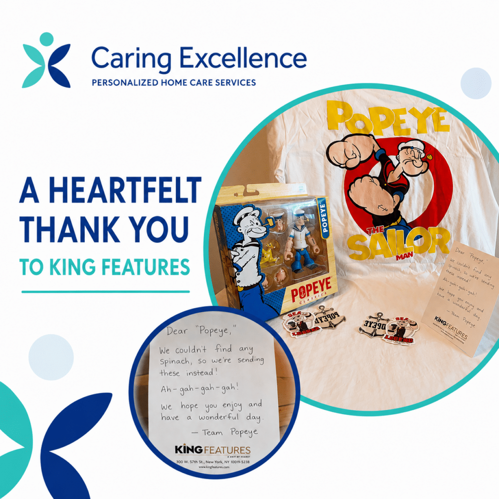 Caring Excellence thanks King Features for their kindness