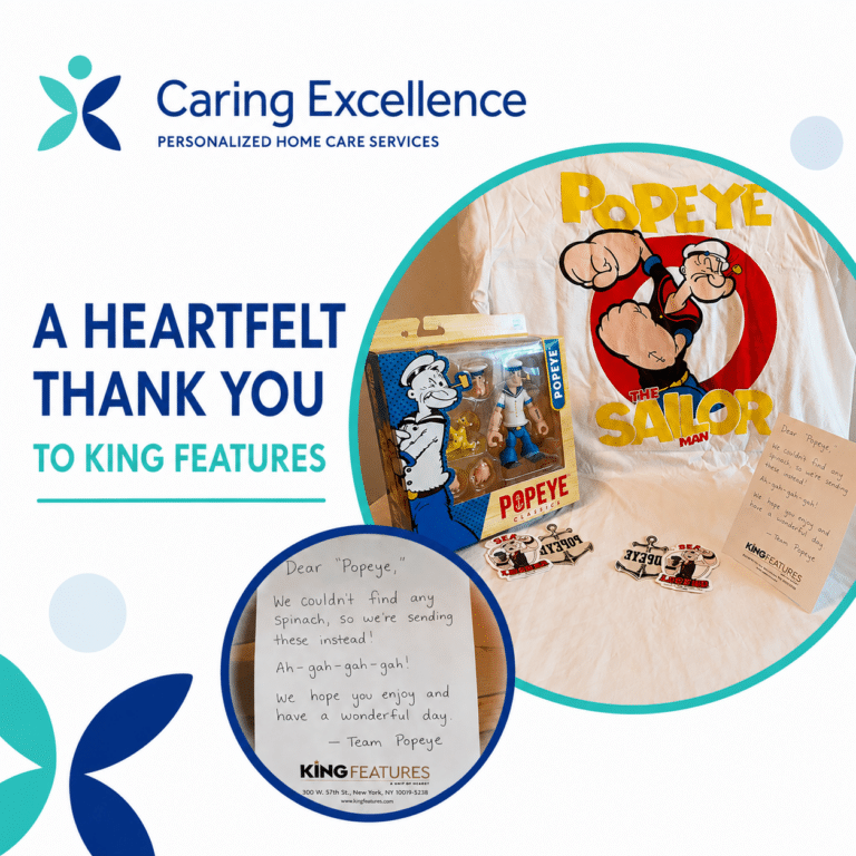 Caring Excellence thanks King Features for their kindness